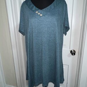 Stylish Blue Women's Top 2XL, women’s plus size‎ 2X shirt